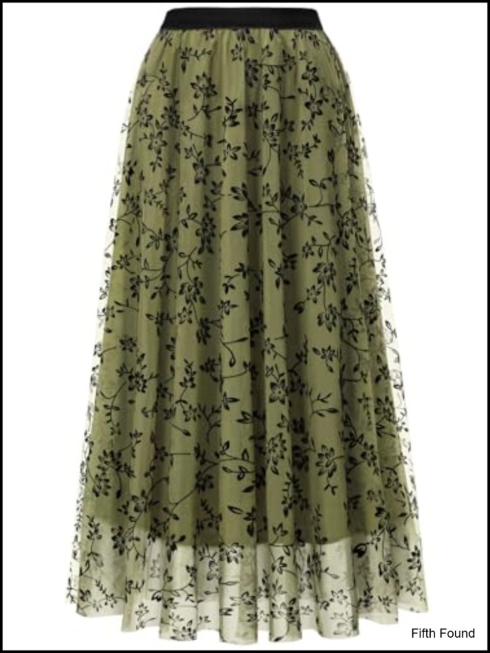 Women's A-Line Tulle Midi Skirt Floral High Waist Dressy Casual Summer